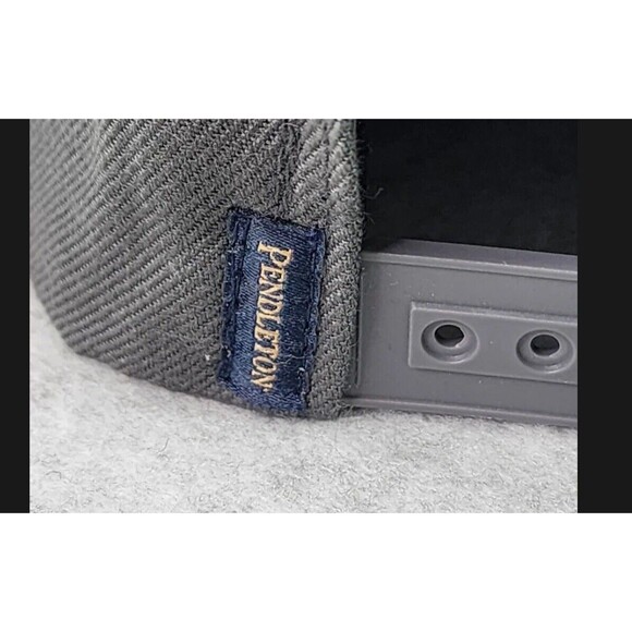 Pendleton Classic Yupoong Hat One Size Gray Snapback Blue Patch Wool Blend Cap - Picture 8 of 10